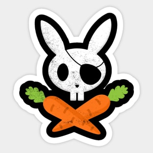 Easter Bunny Rabbit Pirate Skull and Carrot Funny Sticker